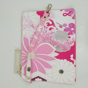 Chico's printed zip pouch NWT